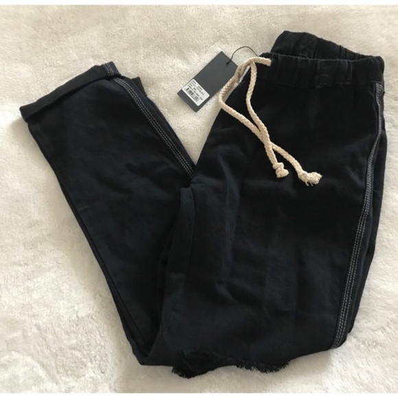 NWT One Teaspoon Shabbies Drawstring Boyfriend Jeans in fox black - Picture 5 of 8